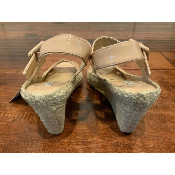 Diane Von Furstenberg Nude Patent Leather Espadrille Wedge Heels, Size 9 (US) - Picture 6 of 9